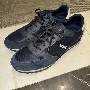 BOSS Men's Navy and White Sneakers